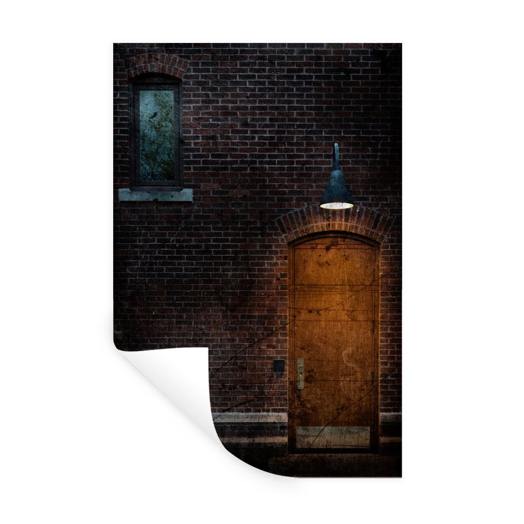 MuchoWow Wandtattoo Wandsticker Wandaufkleber Tür - Wand - Lampe - Architektur 60x90 cm Selbstklebend und Repositionierbar - Sticker - Dekorfolie