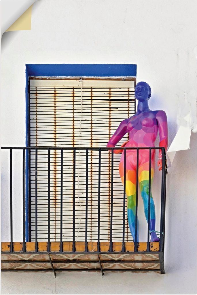 ARTland Wandbild, selbstklebend Regenbogen Schaufensterpuppe Größe: 60x90 cm