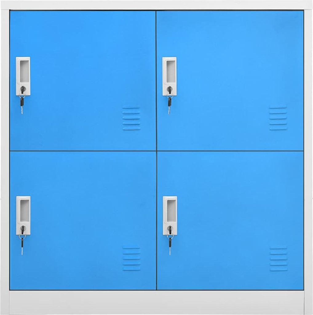 vidaXL Schließfachschrank Hellgrau und Blau 90x45x92,5 cm Stahl