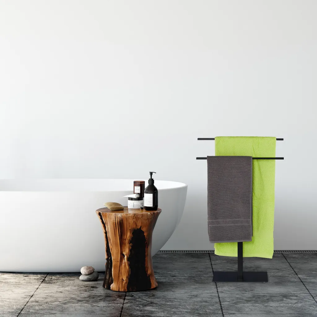 Relaxdays Portasciugamani da Terra: 2 Aste per Bagno e Camera - 2