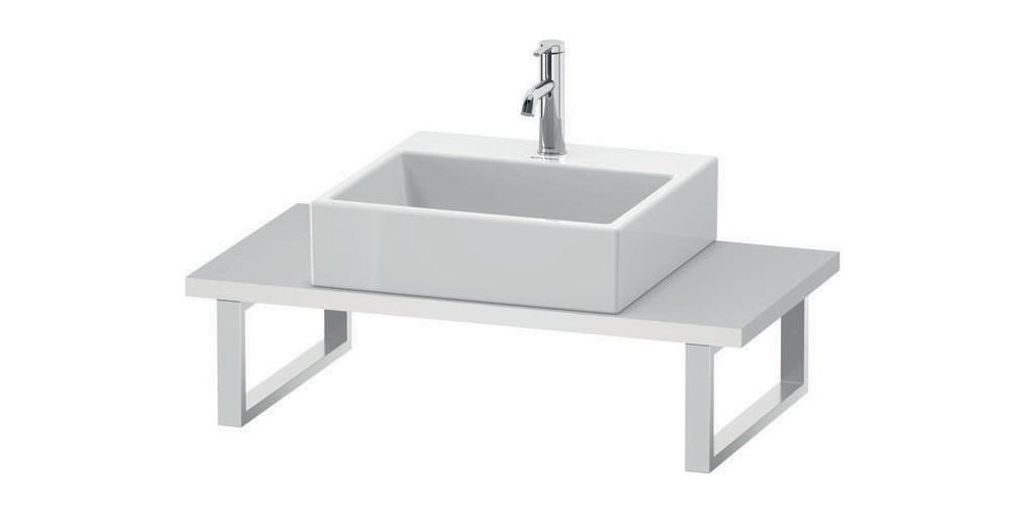 Duravit Konsole Compact L-Cube 80-200x48cm, 1 Ausschn, Stär 3cm, we. ma