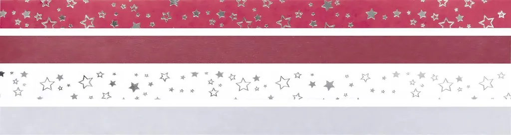 Bandes étoiles Fröbel 15x45 cm rouge argent 120g : pliage facile