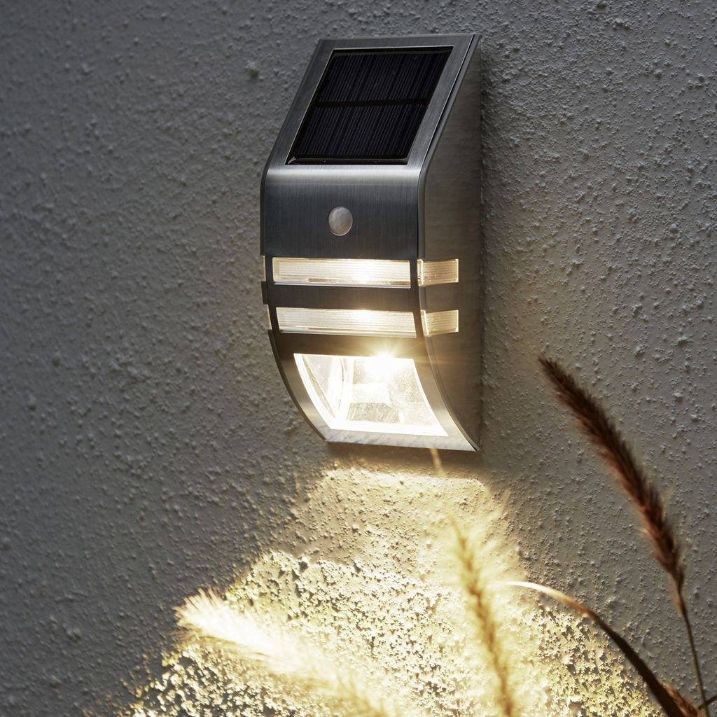 4 Stück LED Solarleuchte Solarlampe Wandleuchte Außenleuchte Gartenlicht Weiß GB 