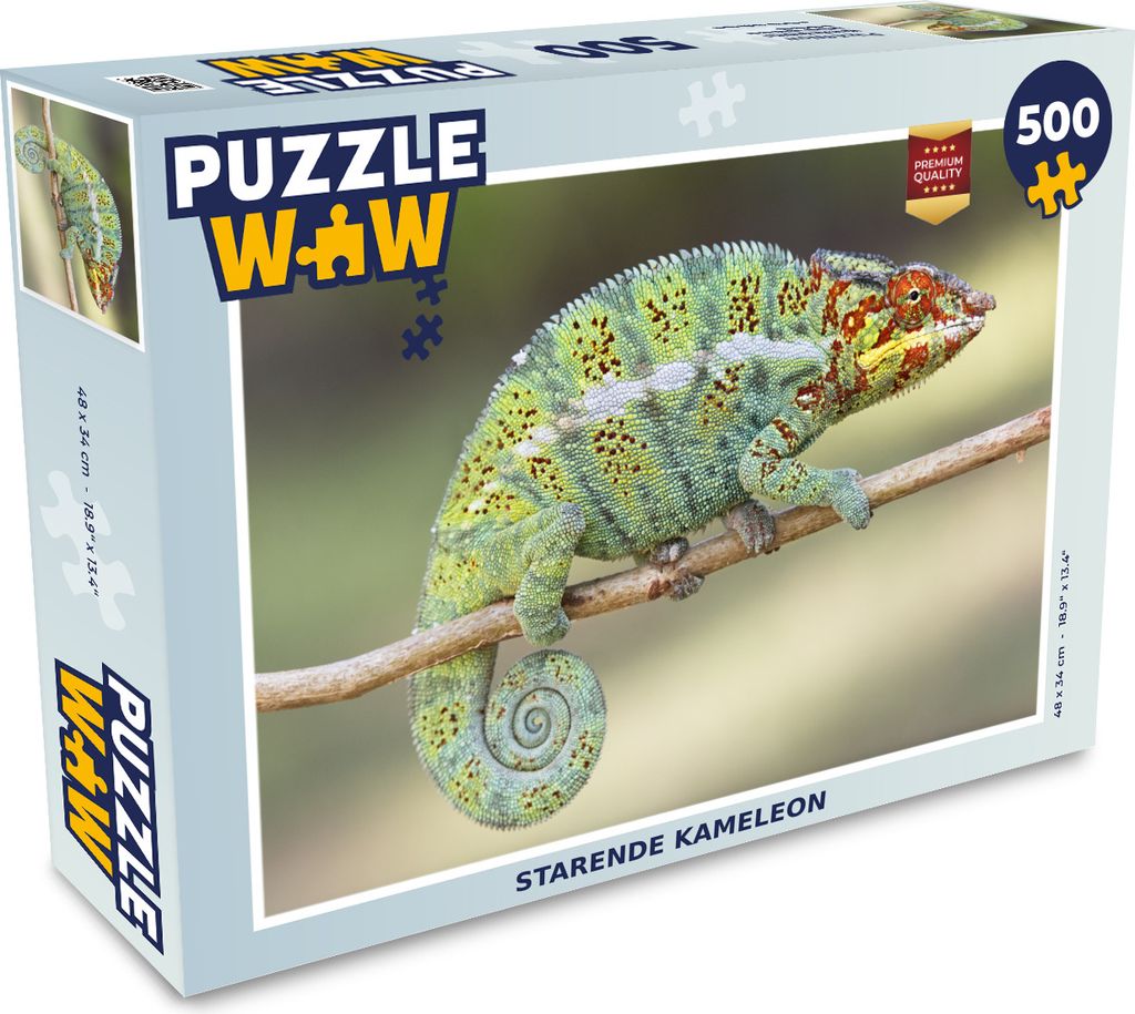 MuchoWow Puzzle 500 Teile Blickendes Chamäleon - 500 Teile - Kinder - Selberbauen - Puzzlespiele
