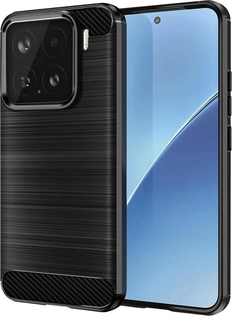 Cover Xiaomi 15 Nera Avizar Design Professionale Carbonio Spazzolato