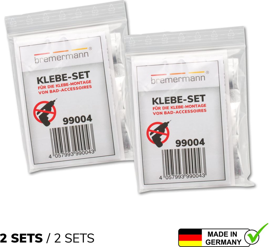 bremermann 2er Klebe-Set für Klebe-Montage von Bad-Accessoires PIAZZA & LUCENTE