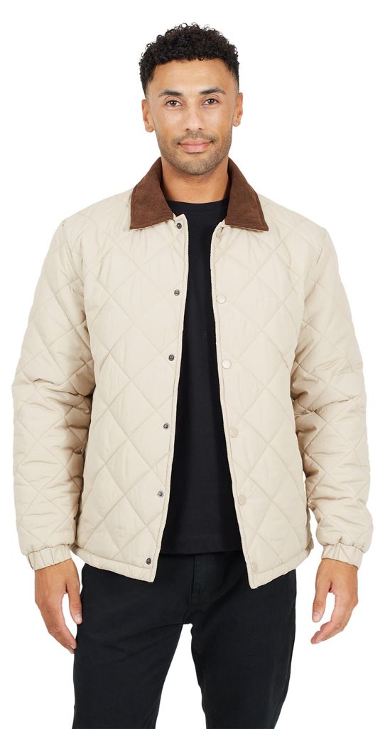 Brave Soul - Trainerjacke für Herren, Wattiert WH236 (XL) (Steinfarben)