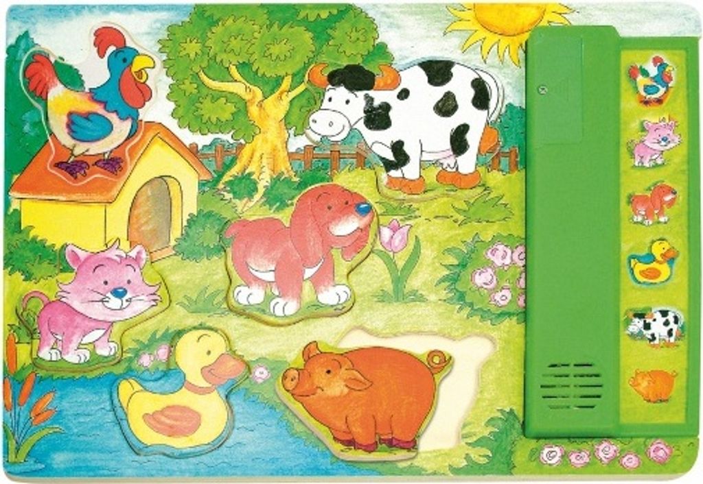 Puzzle M. Griffe Sound Geräusch Steckpuzzle Tiere Holzspielzeug Kinderland