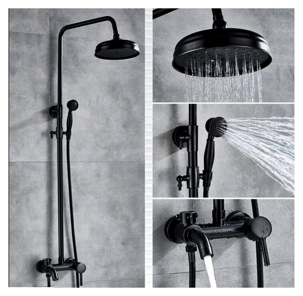 Regendusche Duschset Duschsystem Duscharmatur Rain Shower Set Antik Nostalgie Mit Handbrause Wandmontage Dusche Komplettes Edelstahl Massage Duschp...