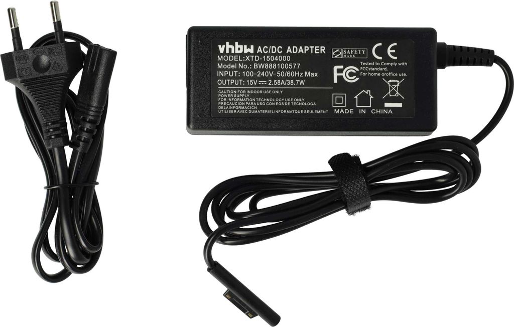 vhbw Netzteil kompatibel mit Microsoft Surface Pro 8, Laptop Studio, Pro 5, Pro 2017, Pro 4, Pro 4 Intel Core i5 i7, Pro 7, Pro 6 Notebook - 300 cm