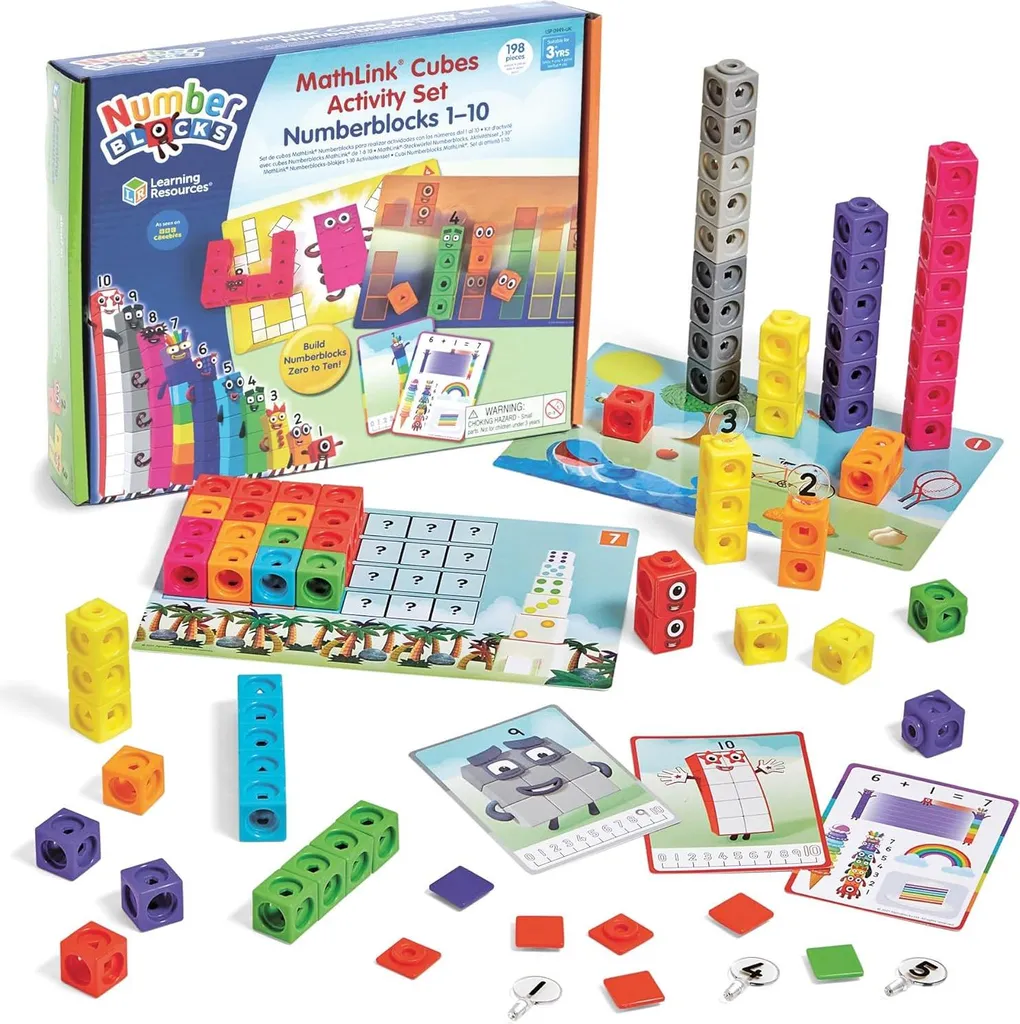 Numberblocks MathLink Cubes 1-10 blocs emboîtables multicolores 100pc