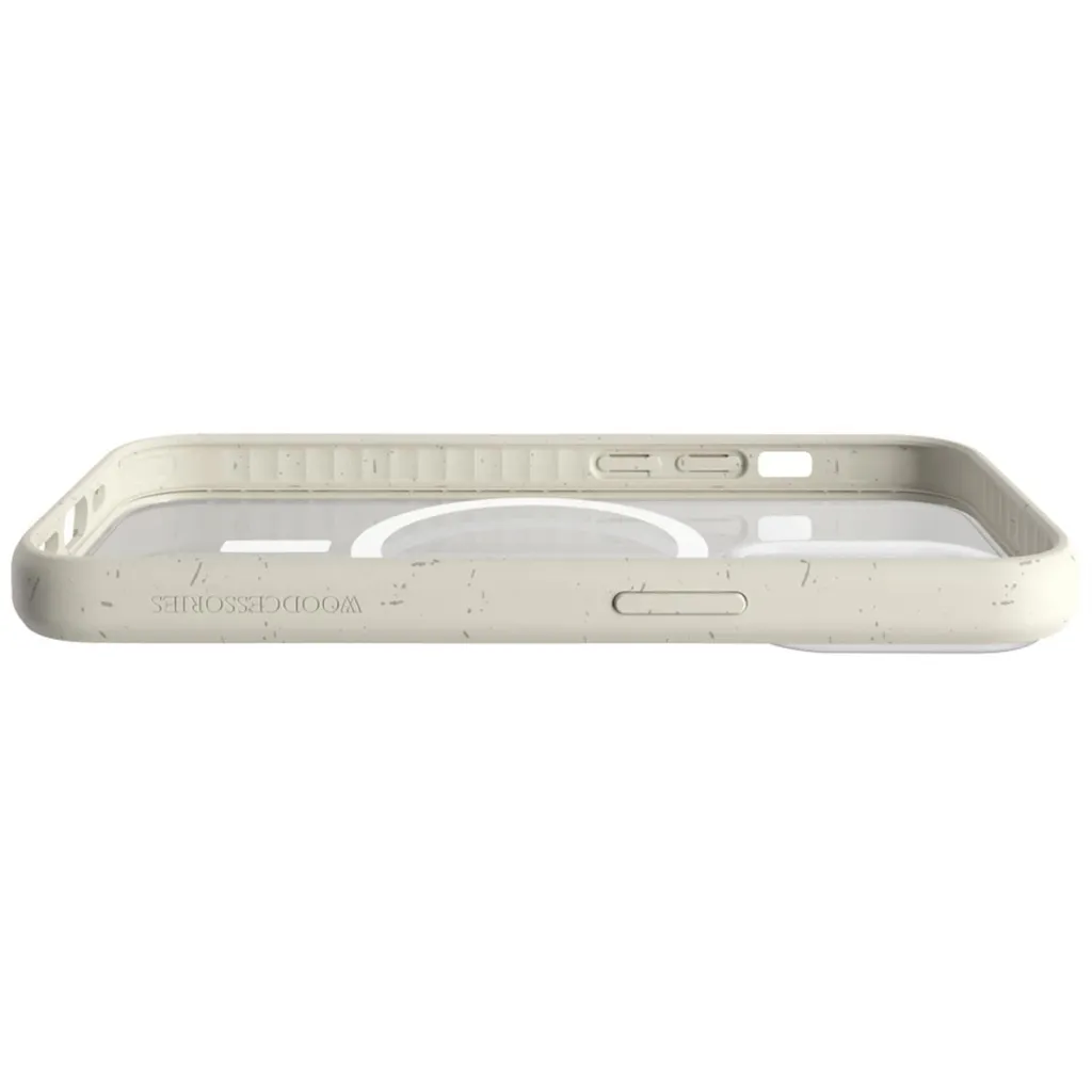 Cover Woodcessories MagSafe iPhone 14 Pro Max Offwhite | Trasparente Bio - 4