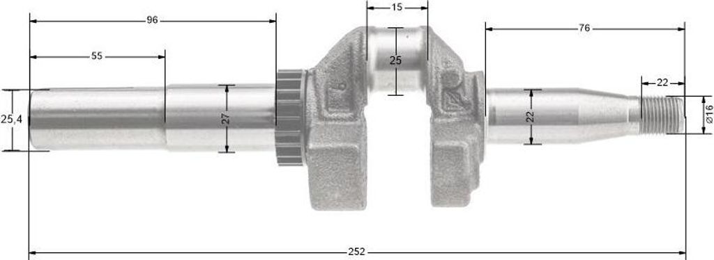 Klikový hřídel B&S Series 675 top-valve 104M02  modely Obrázek produktu 