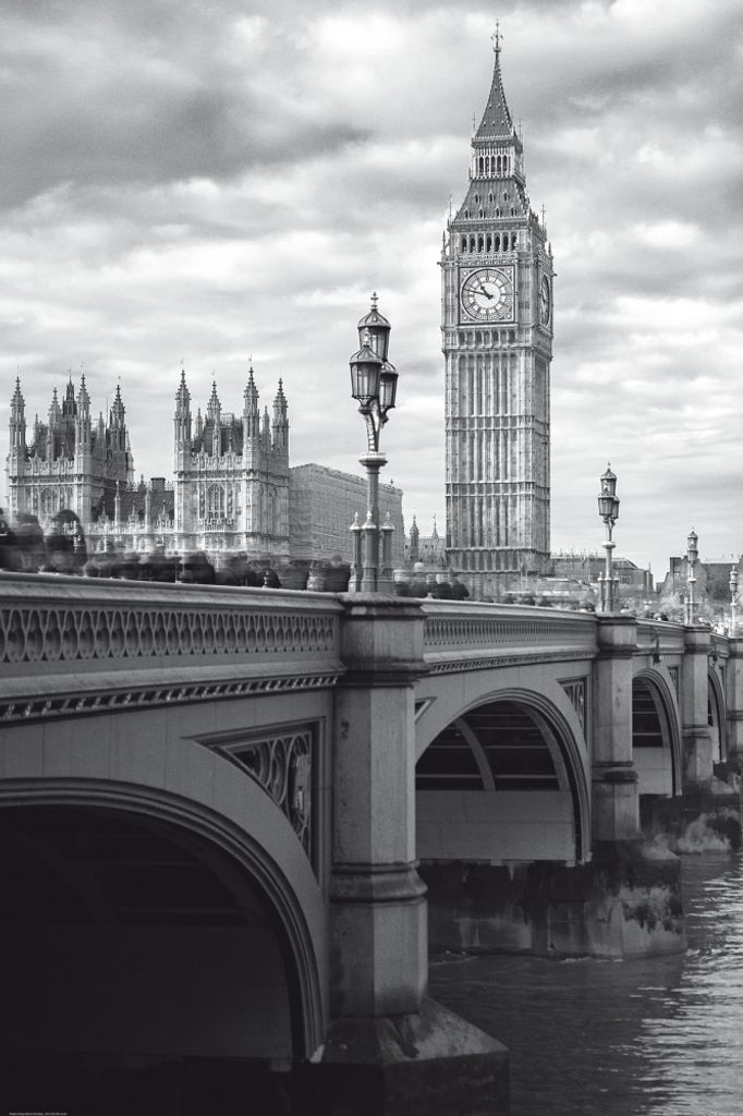 London Kunstdruck Bild - Big Ben Und Westminster Bridge (120 x 80 cm)