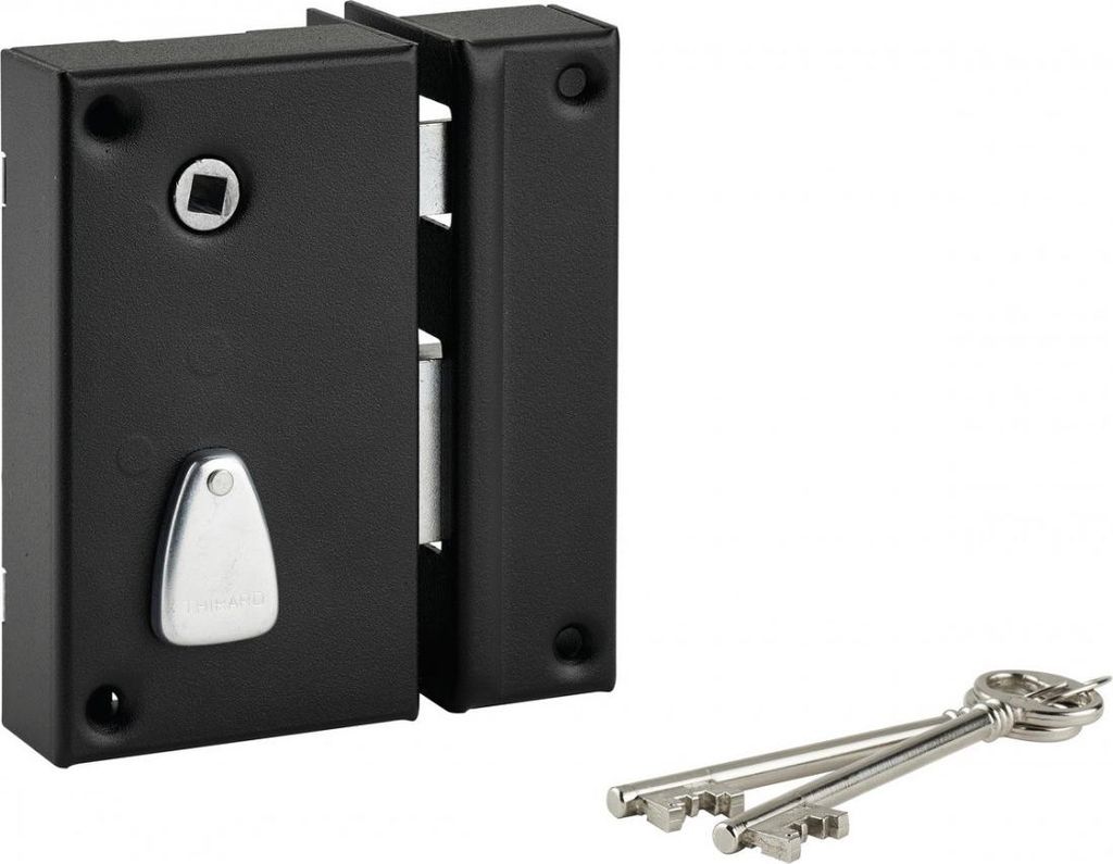 Vertikales Schloss 6-fach 130x75 mm THIRARD Achsabstand 70 mit Nuss - rechts - 034110