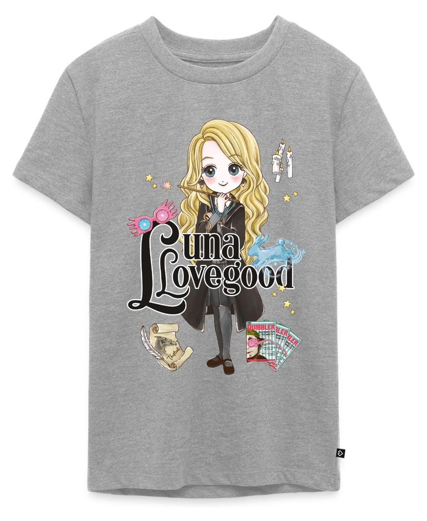 Spreadshirt Harry Potter Luna Lovegood Teenager Premium T-Shirt, 146/152 (10 Jahre), Grau meliert