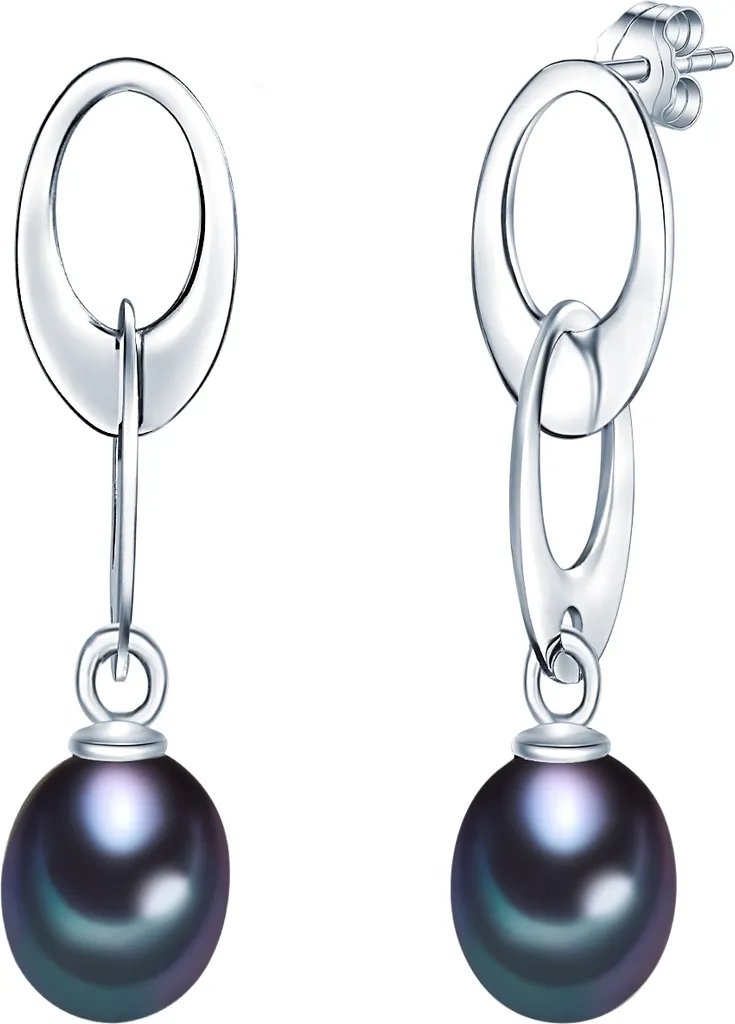 Boucles d'oreilles perles pour mariage et grandes occasions en argent