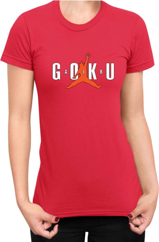 Damen T-Shirt Dragon Anime Manga Ball Z Goku Air, Lady XS / Rot