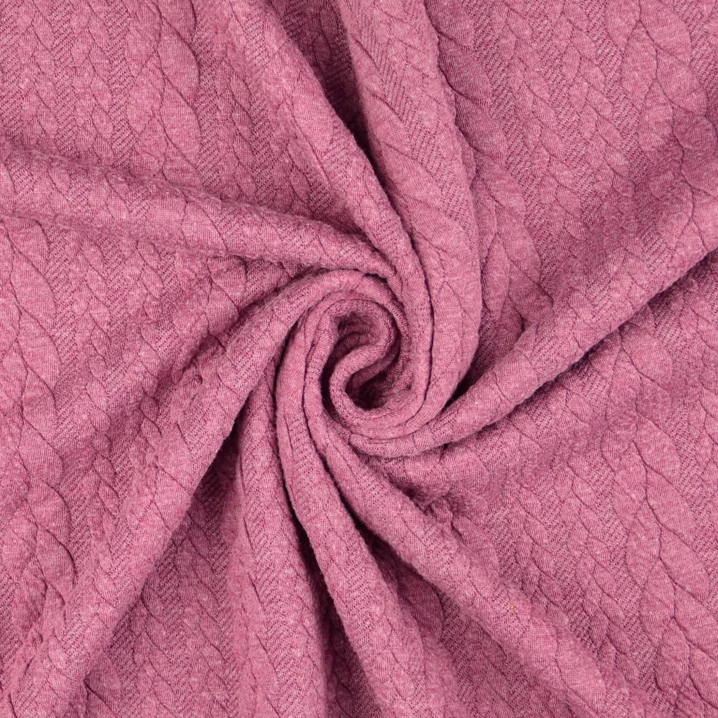 Zopfstrick Jacguard Jacky Fuchsia uni, 340 g/m², ca. 0,5 m lang, ca. 1,51 m breit, Stoffe Meterware, PVC
