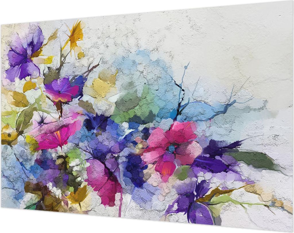 Wandtapete - Dekorative Tapete für Wohnzimmer- Tapetenfolie für Wanddekoration - 104x70 cm - Abstrakte Blumen