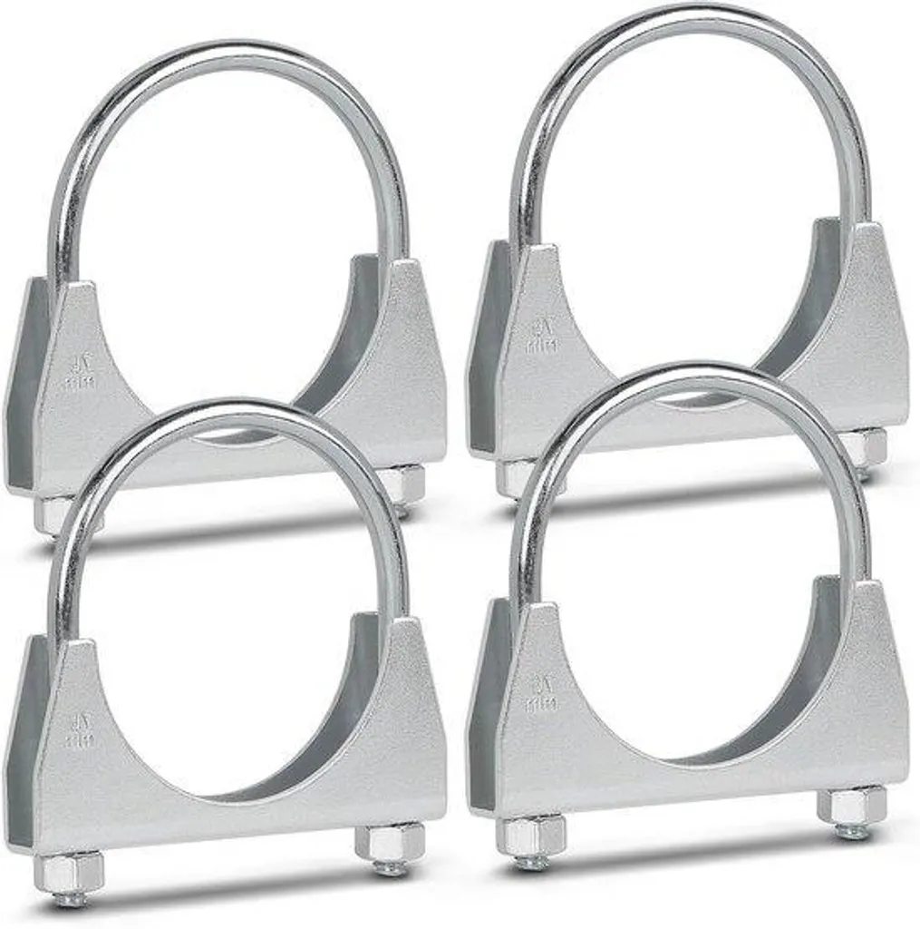 Colliers de serrage 76 mm avec boulon en U M8 et 8 écrous robustes