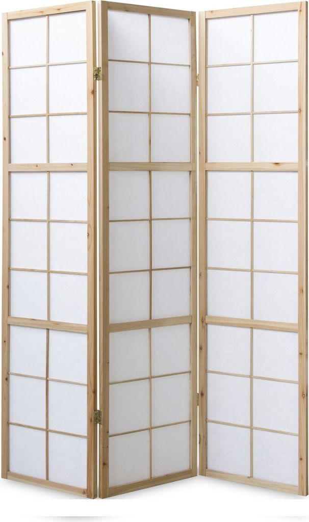 3 pan Shoji Paravent japonais bois en naturelle Image du produit 