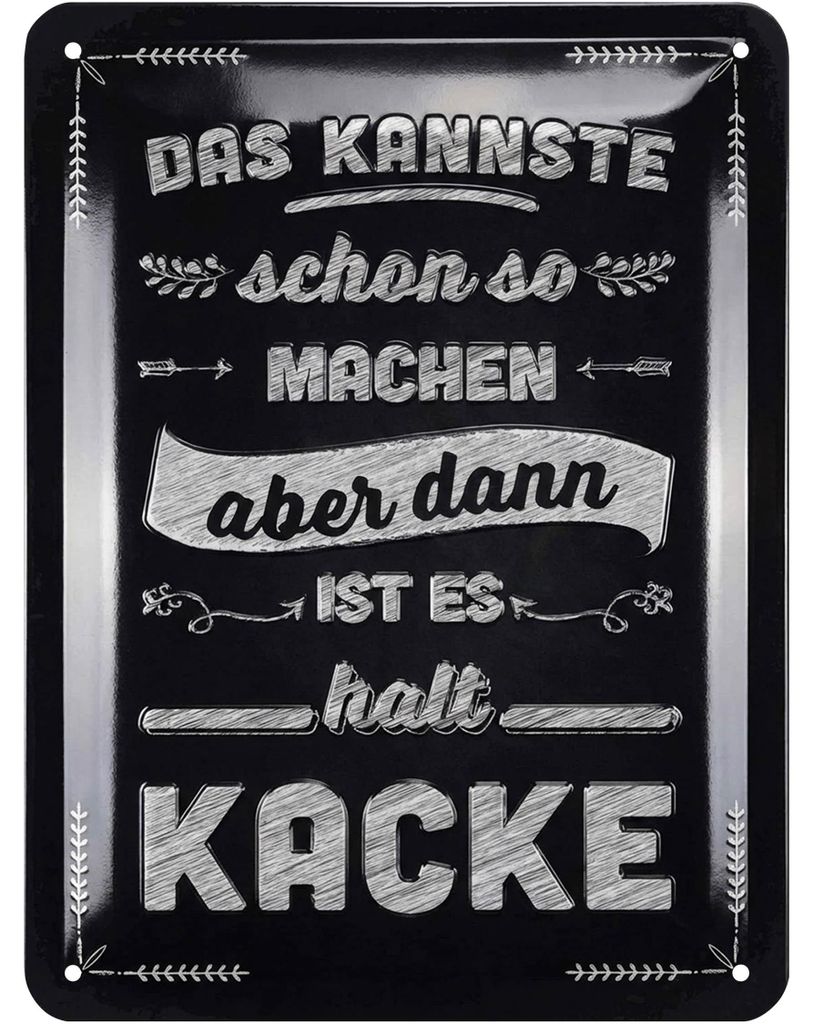 LANOLU retro Blechschilder Sprüche lustig "dann halt Produktbild 