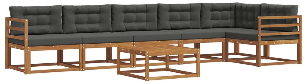 Hochwertigen Möbel Outdoor-Sofa garnitur moderne - Balkonmöbel/Gartenlounge-Set - robust und langlebig - mit Kissen 7 pcs Natur und Anthrazit - G...