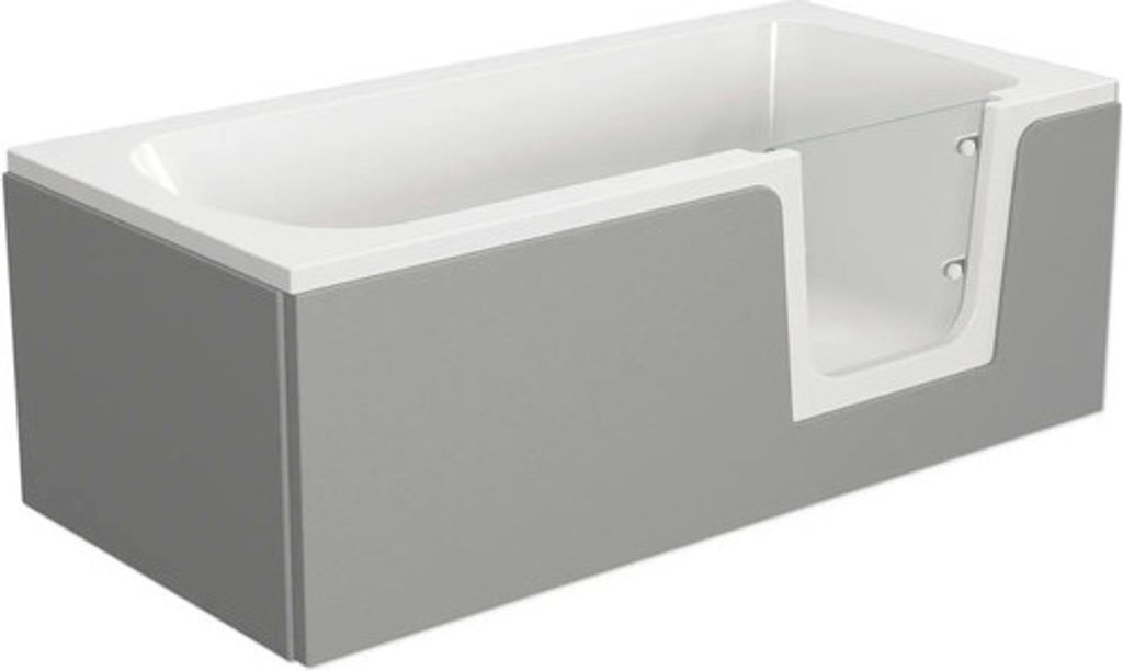 Badewanne mit Tür rechts SCHULTE Q1 75 x 160 cm alpinweiß glänzend mit befliesbarer Front- und Seitenverkleidung D80074R4