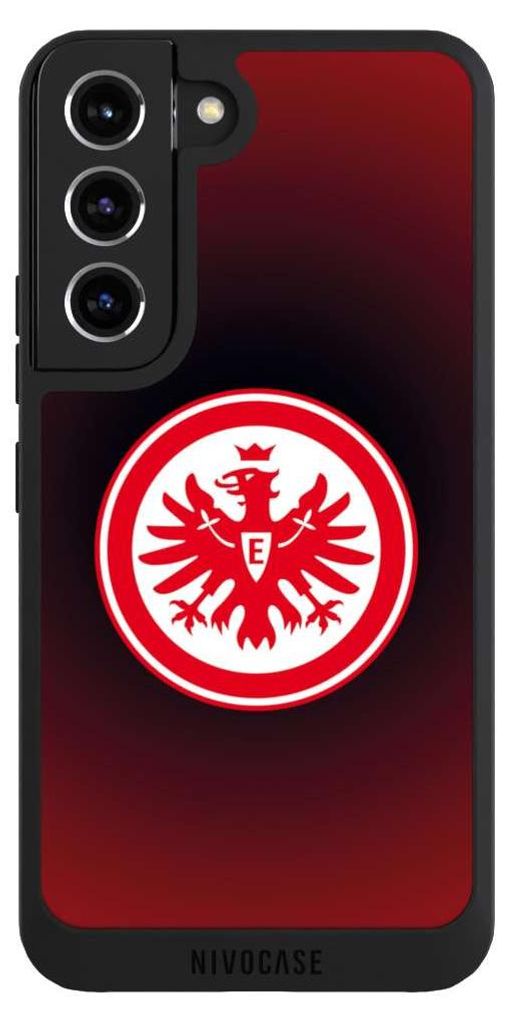 NIVOCASE Handyhülle für Samsung Galaxy S22 Hülle NIVOpure Case Schwarz Eintracht Frankfurt Offizielles Lizenzprodukt Wappen