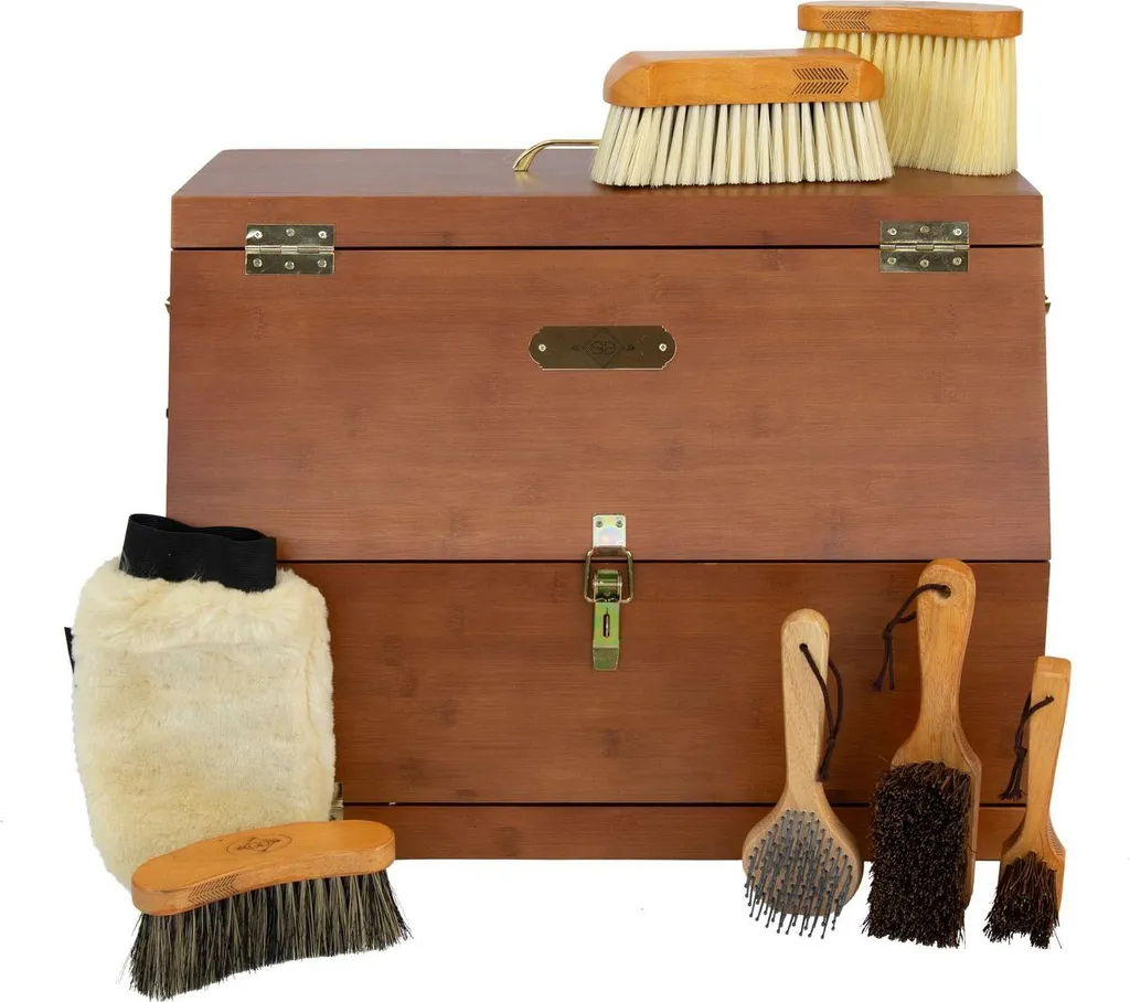 Grooming Box Show Marron en bois - Boîte de pansage robuste et élégante