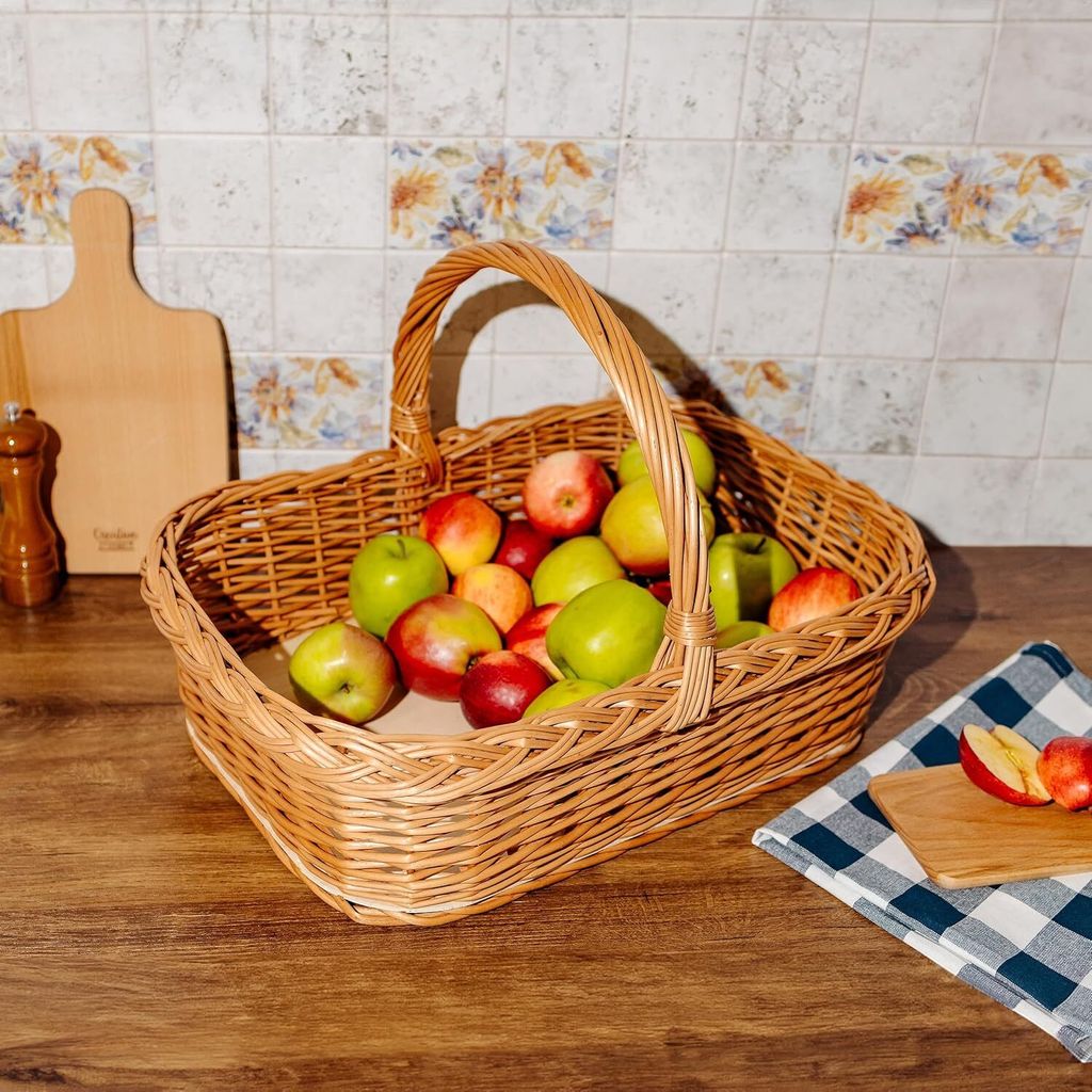 Creative Home Weidentablett Korbtablett mit Henkel 55x42 cm