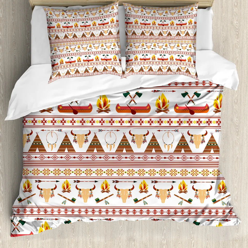 Set Copripiumino ABAKUHAUS Etnico Matrimoniale Antiacaro Calendula