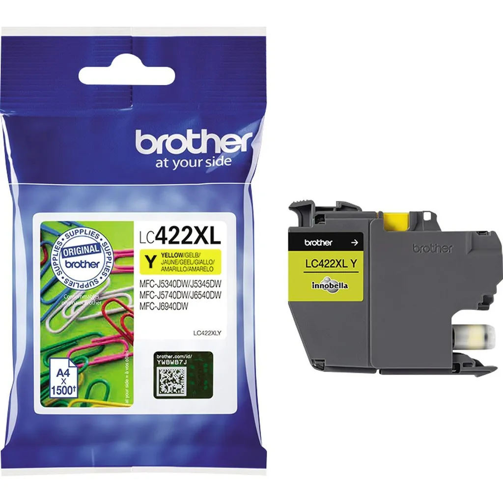 Brother LC422XLY Cartouche d'Encre Jaune Originale Haute Capacité