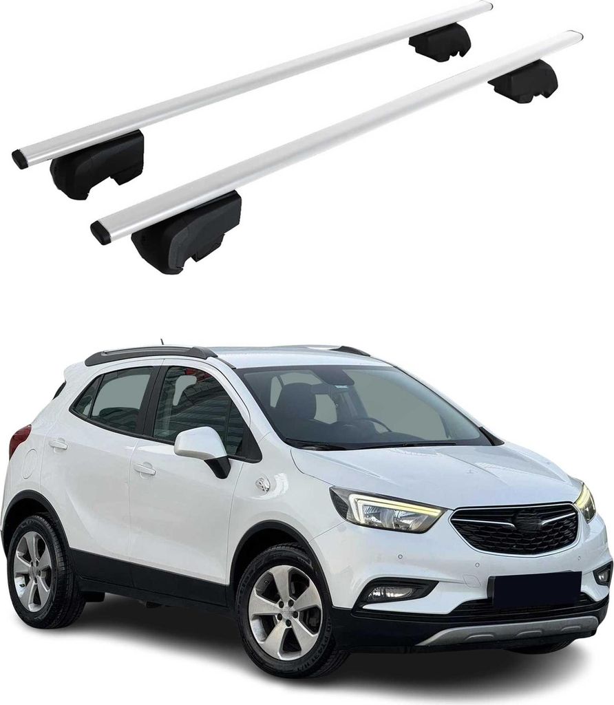 Dachträger Gepäckträger für Opel Mokka/Mokka X 2012-2019 ABE Metall Silber 2x