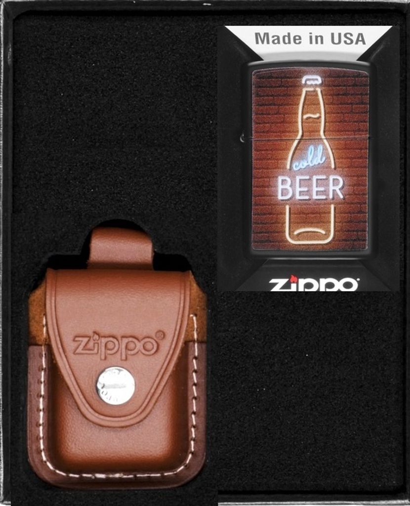 ZIPPO Feuerzeug-Set BEER DESIGN Geschenk No2
