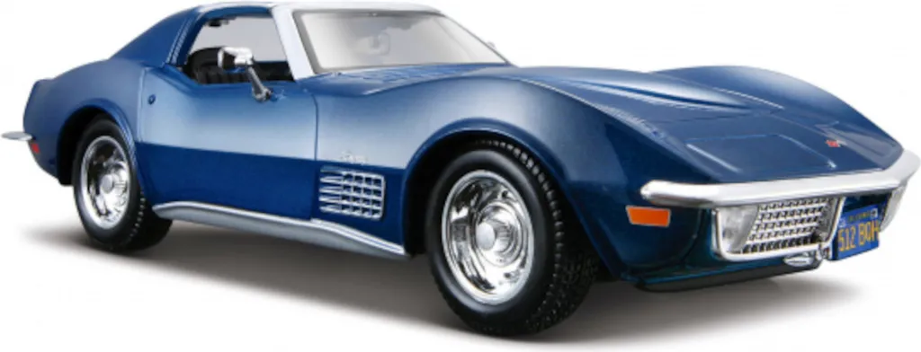 Maisto 31202 Chevrolet Corvette 1970 Bleu : Miniature de Collection 1:24