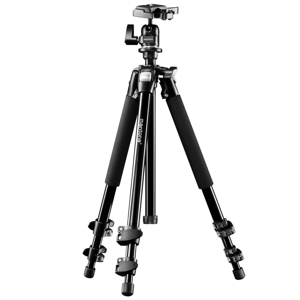Mantona Scout Basic Trépied Photo avec Colonne Réversible et Rotule Pro