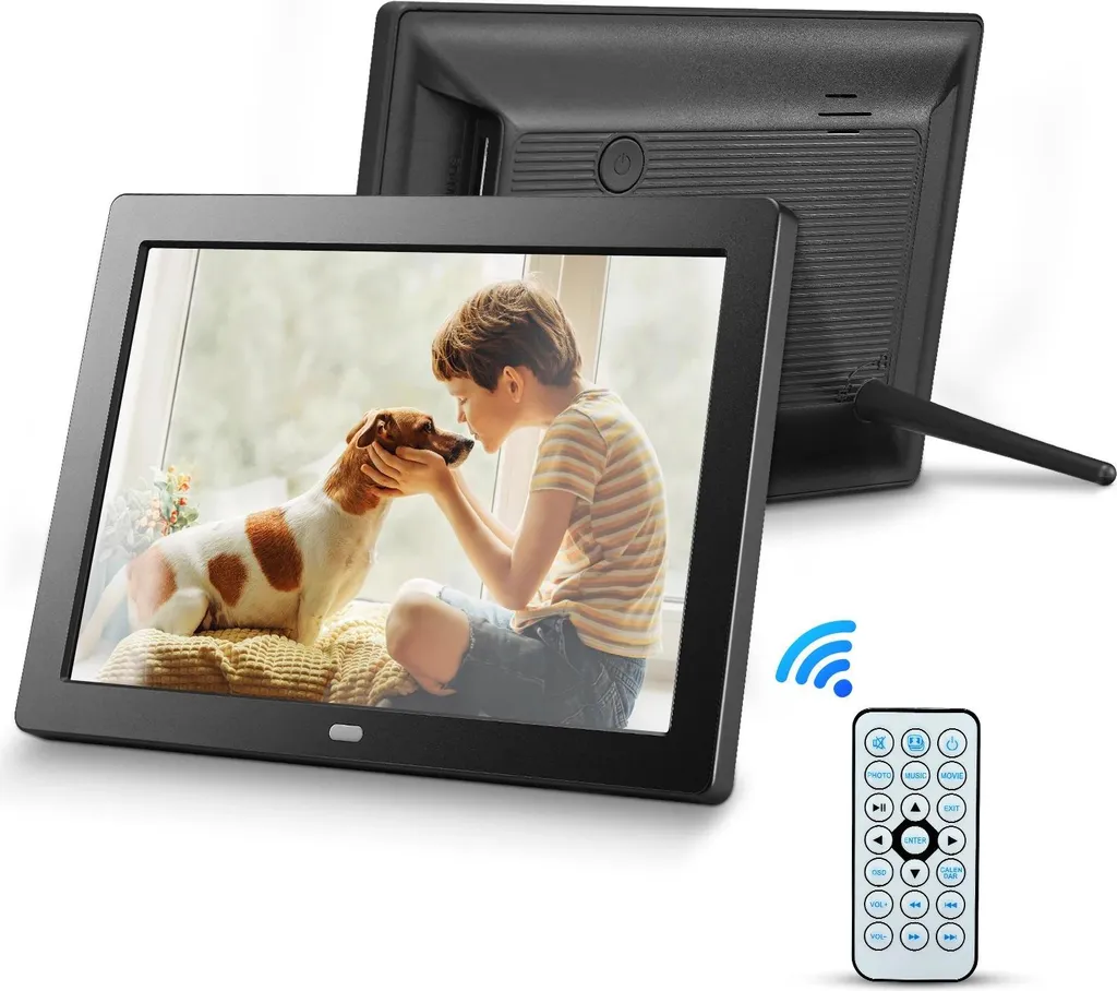 Cadre photo numérique 8 pouces HD 1280x800 marron avec mode calendrier