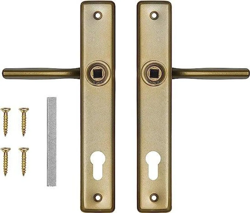 Ensemble poignée pour porte coupe-feu en métal noir haute température