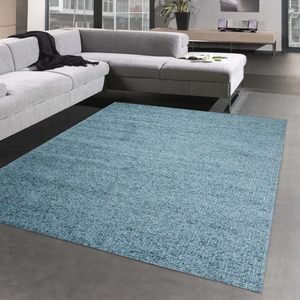 Tapis bleu pour chambre à coucher et chambre d'amis - 200 x 290 cm