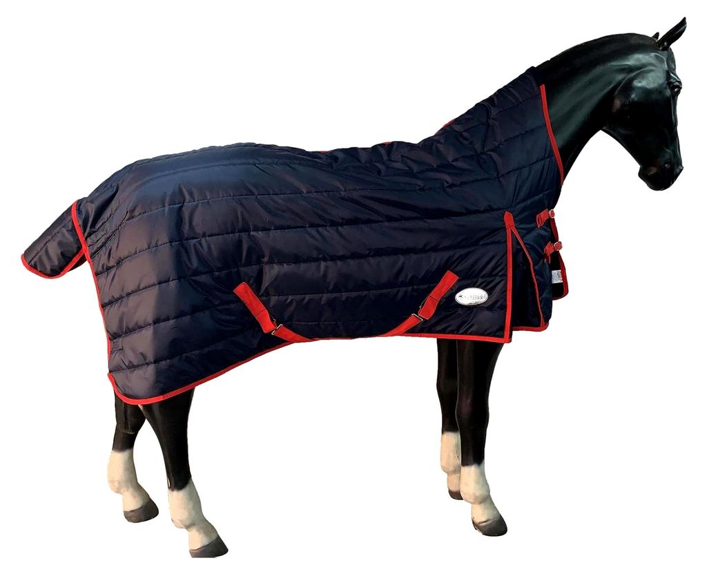 210D Stalldecke Pferdedecke Winterdecke Highneck 200G Füllung Navy 165cm