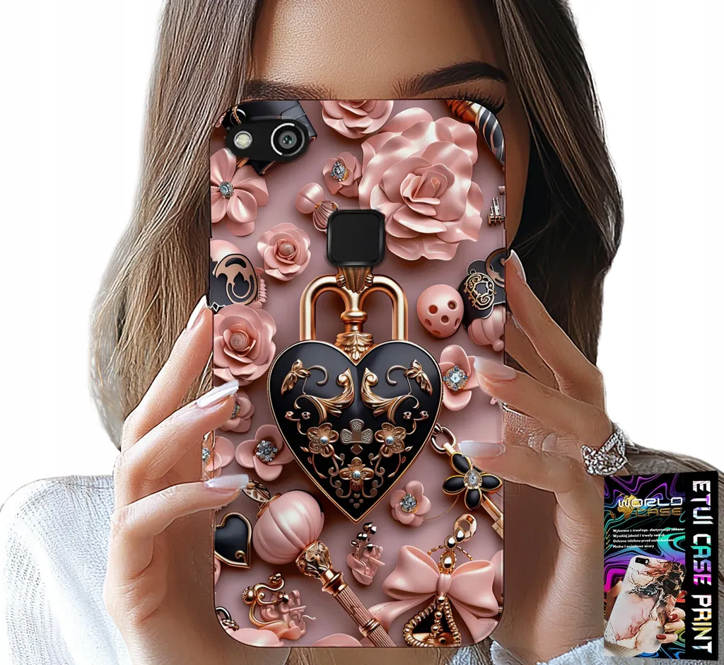 Custodia Huawei P10 Lite per Ragazze - Cuore, Lucchetto e Vetro Anti-Urti