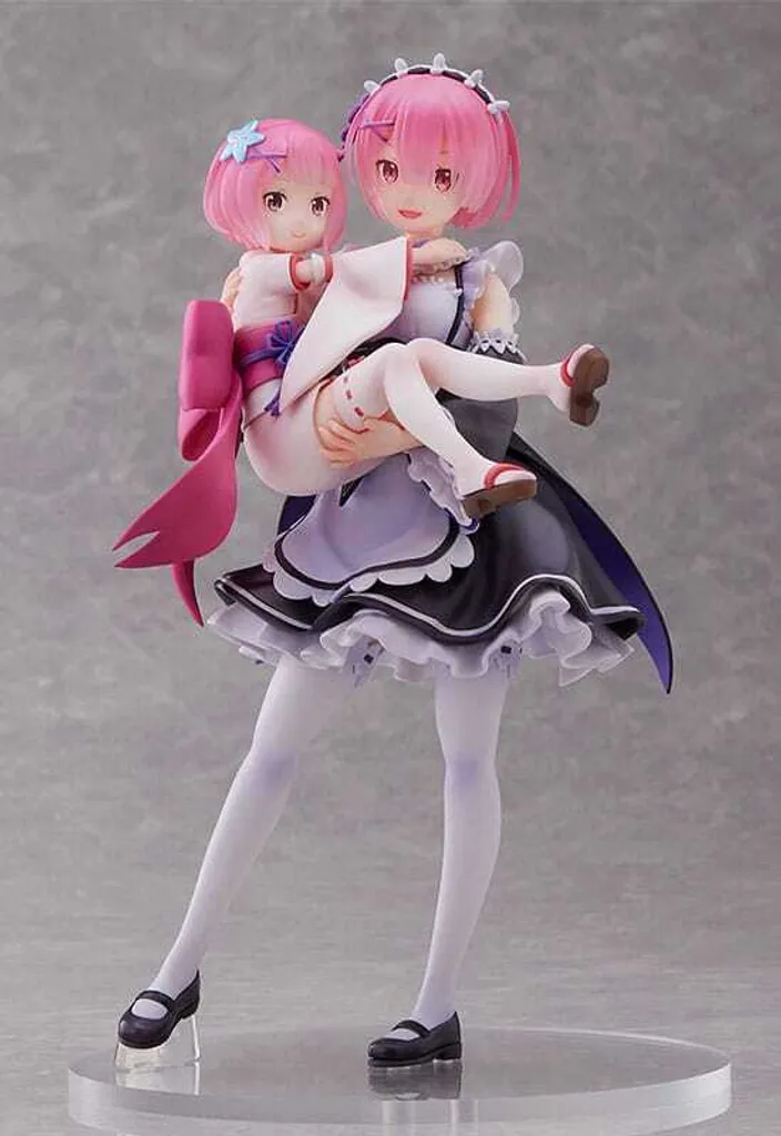 Figurine Décorative Re:Zero Ram & Childhood Ram 23 cm pour Vitrine