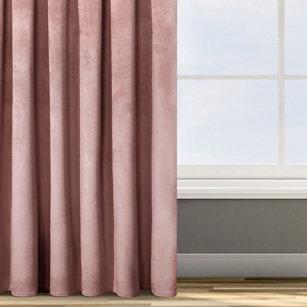 Samtvorhang ROSA dunkelrosa 135x300 cm Kräuselband Produktbild 5
