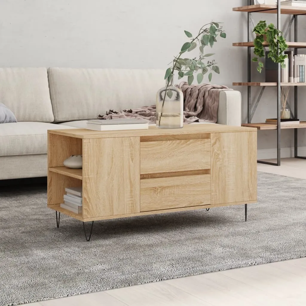 Tavolino da Salotto Maison Exclusive Rovere Sonoma 102cm | Stile Minimal