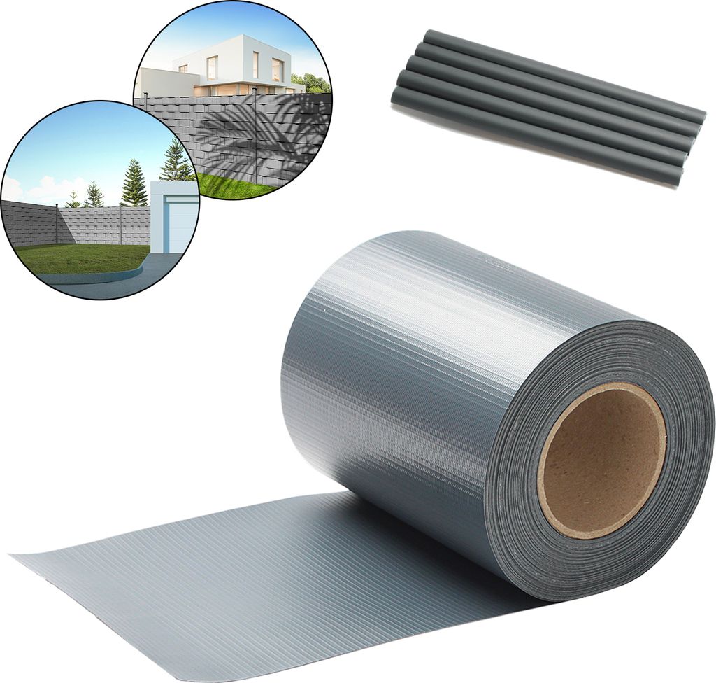 Jopassy 50m Sichtschutzfolie Gartenfreude Folie PVC Zaun Folie SichtschutzStreifen,Schwarz