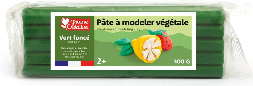 Pâte à Modeler Écologique Vert Foncé 300g Graine Creative Non Séchante
