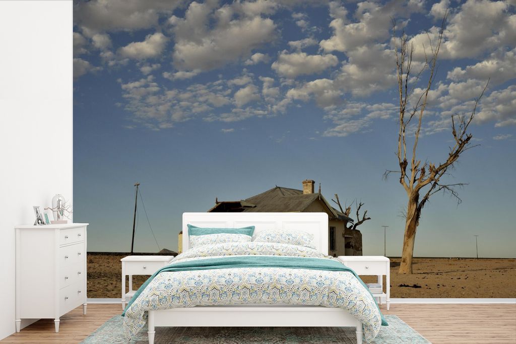 MuchoWow Fototapete für Wohnzimmer oder Schlafzimmer Wandtapete Vinyl Motivtapete Verlassenes Gebäude in Namibia in Afrika - 525x350 cm - Das H...
