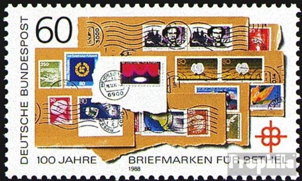 Briefmarken BRD (BR.Deutschland) 1988 Mi 1395 (kompl.Ausg.) FDC 100 Jahre Briefmarkenspendeaktion für Bethel